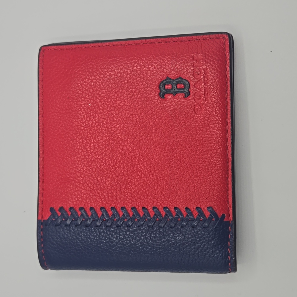 Coach x MLB Red and Blue Red SoX Leather Wallet